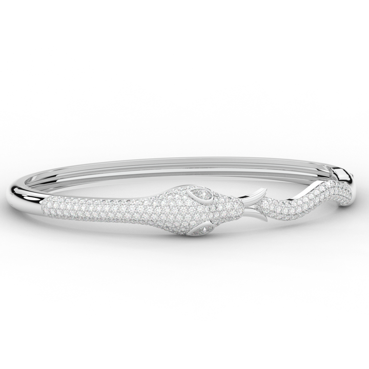 2.00CT.TW ROUND AND PEAR LAB DIAMOND SNAKE BANGLE - Nazarelle