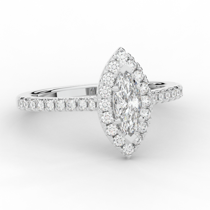 0.80CT.TW MARQUISE LAB DIAMOND HALO ENGAGEMENT RING - Nazarelle
