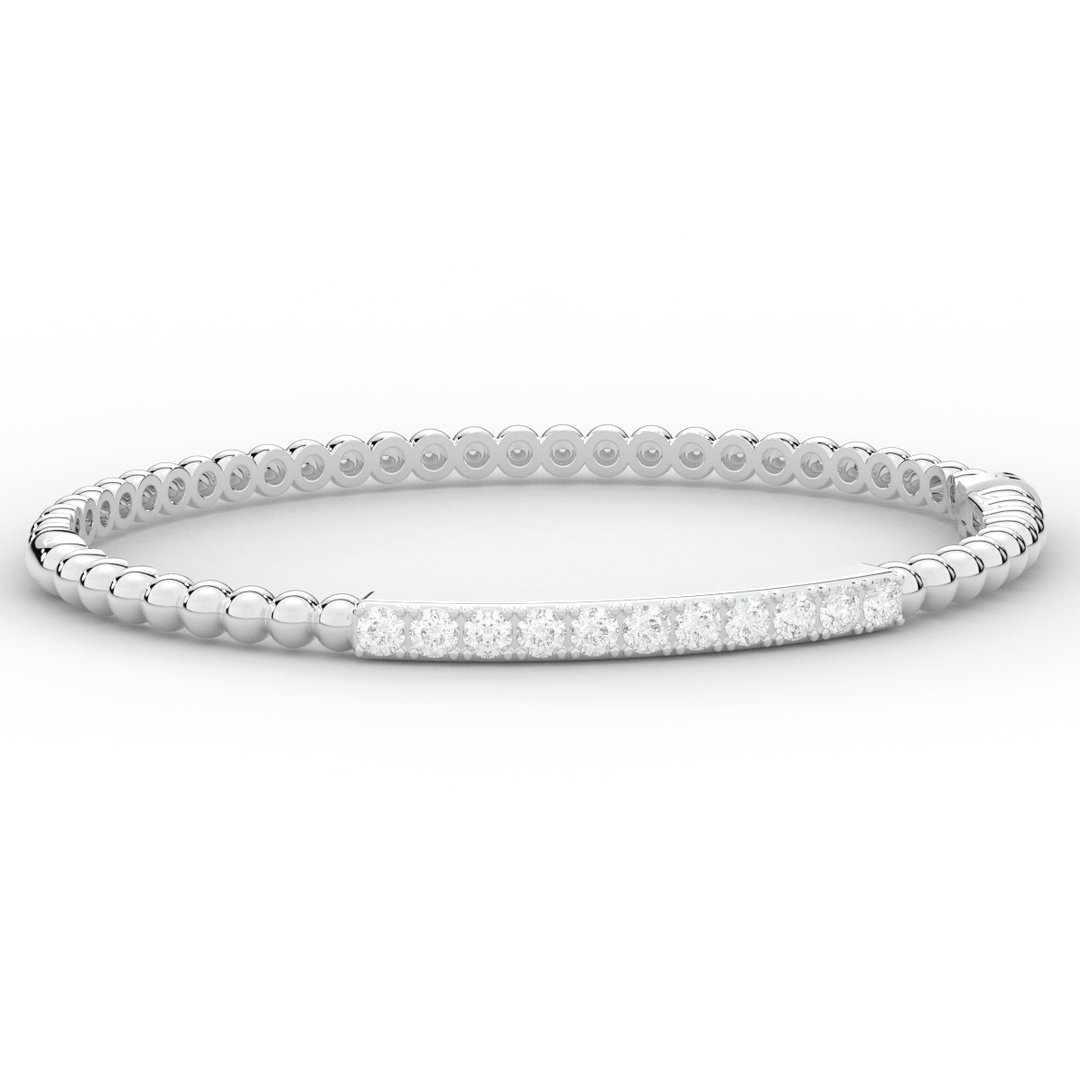 1.10CT.TW ROUND LAB DIAMOND BANGLE - Nazarelle