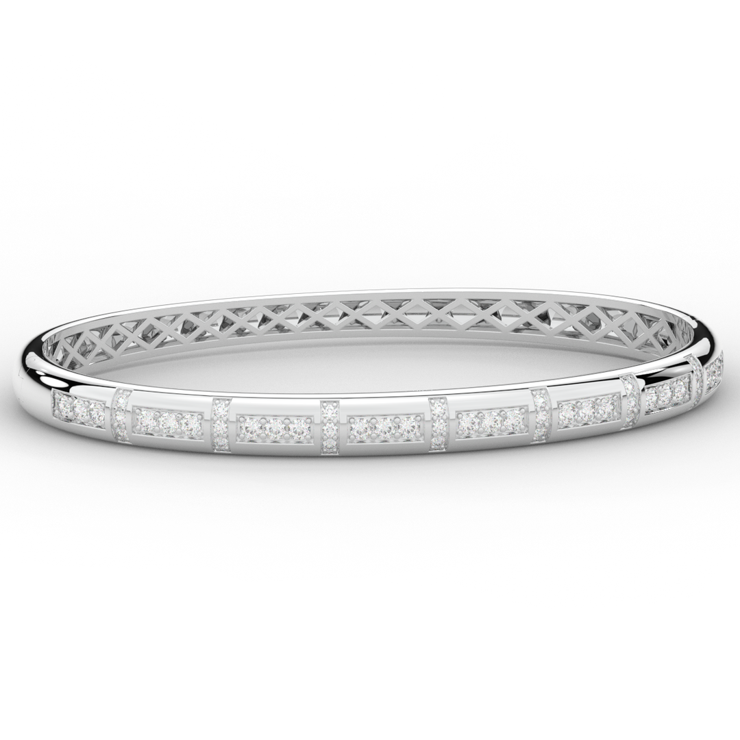 1.25CT.TW ROUND LAB DIAMOND BANGLE - Nazarelle