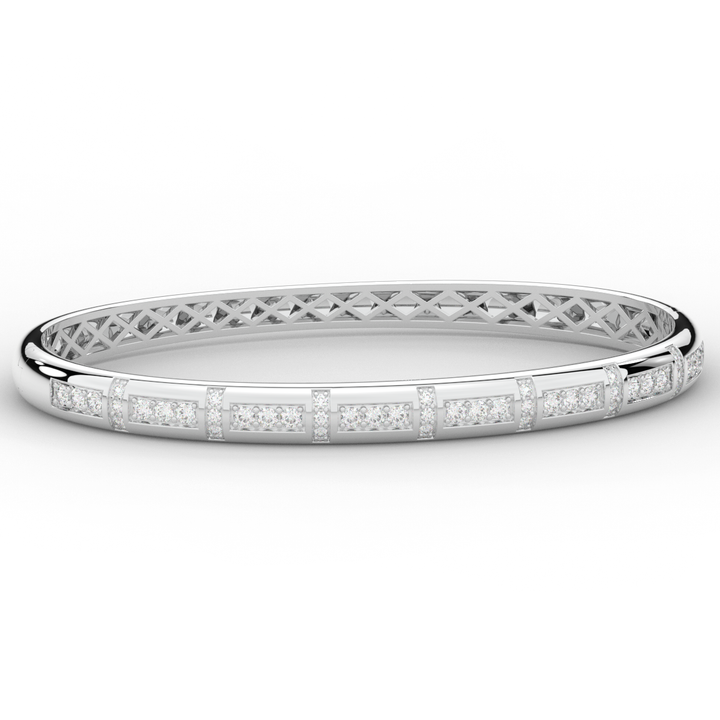 1.25CT.TW ROUND LAB DIAMOND BANGLE - Nazarelle