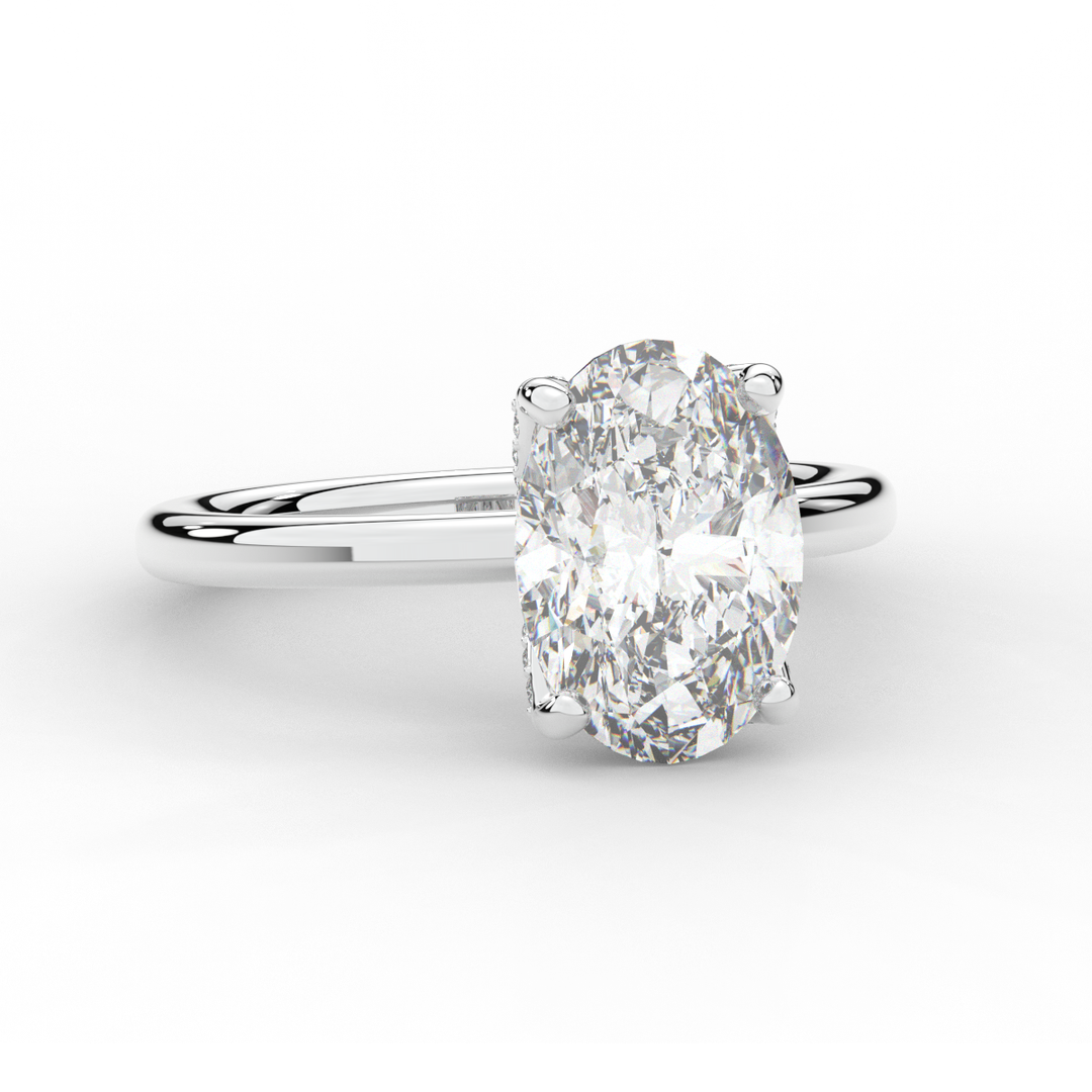 3.10CT.TW OVAL LAB DIAMOND ENGAGEMENT RING - Nazarelle