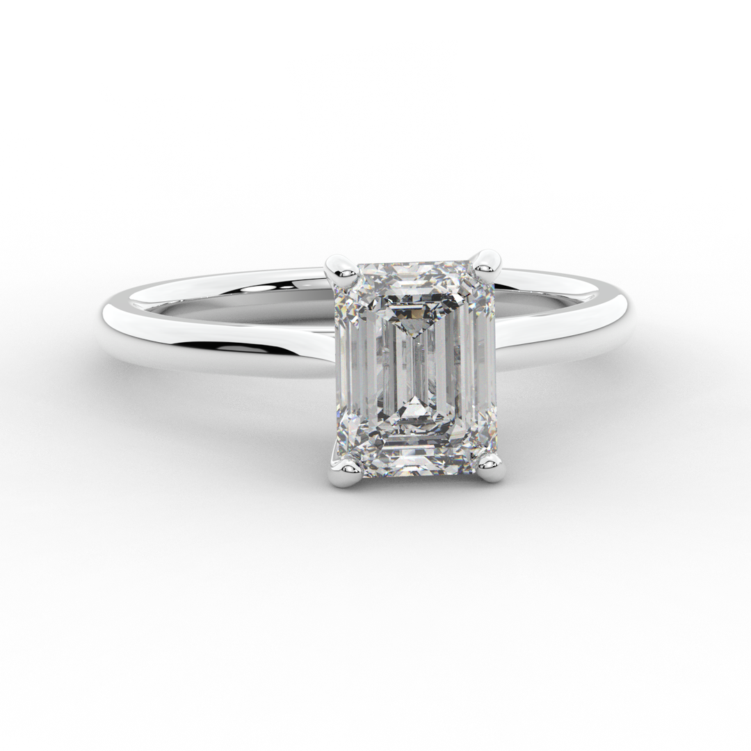 2.00CT EMERALD CUT LAB DIAMOND SOLITAIRE ENGAGEMENT RING - Nazarelle