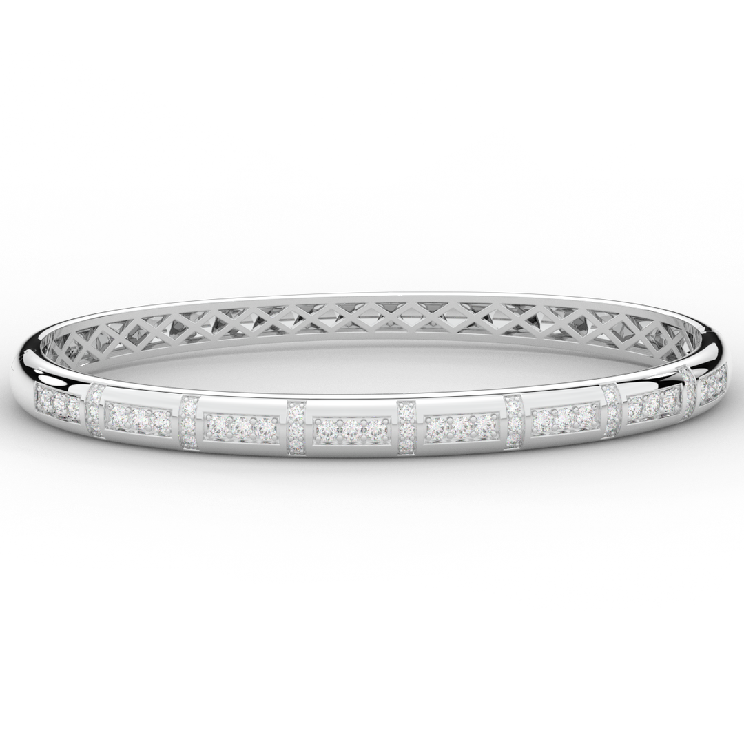 1.25CT.TW ROUND LAB DIAMOND BANGLE - Nazarelle
