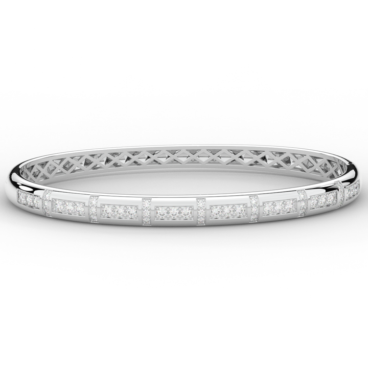 1.25CT.TW ROUND LAB DIAMOND BANGLE - Nazarelle