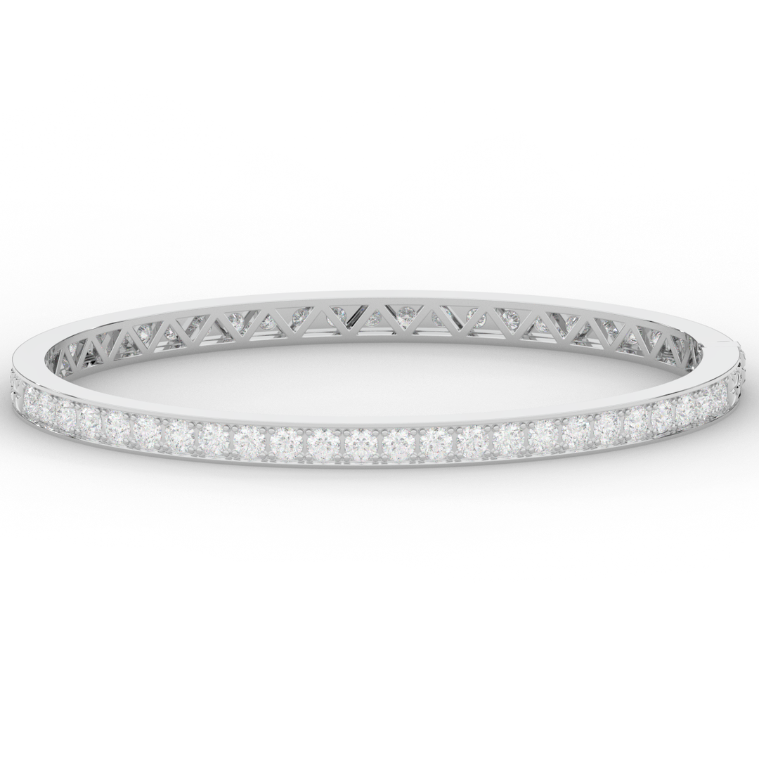 5.10CT.TW ROUND LAB DIAMOND BANGLE - Nazarelle