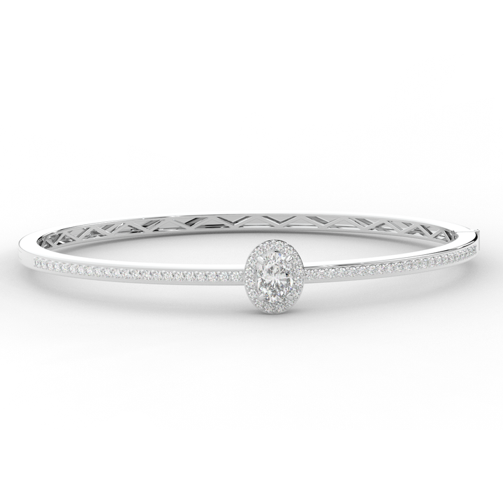 1.40CT.TW OVAL AND ROUND LAB DIAMOND BANGLE - Nazarelle
