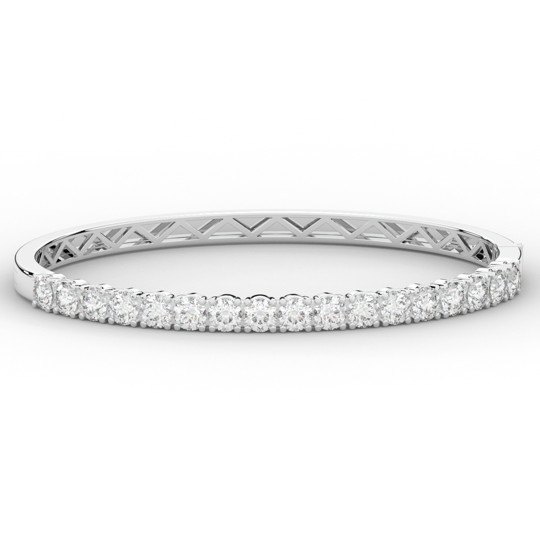 5.00CT.TW ROUND LAB DIAMOND BANGLE - Nazarelle