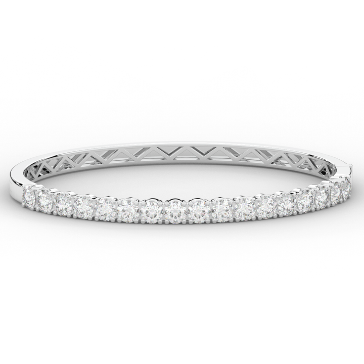 5.00CT.TW ROUND LAB DIAMOND BANGLE - Nazarelle