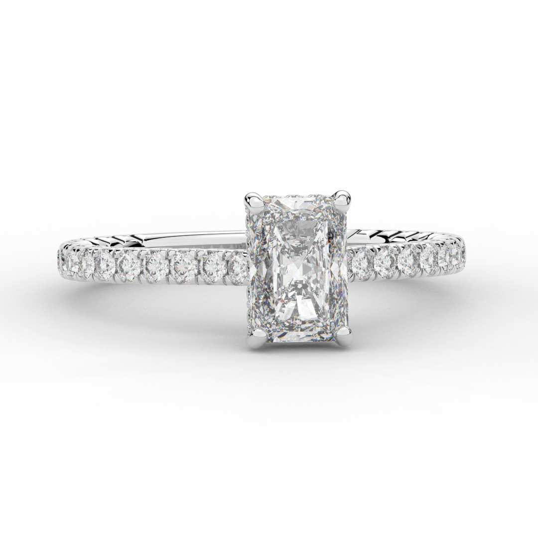 2.10CT.TW RADIANT LAB DIAMOND UNDERHALO SOLITAIRE ENGAGEMENT RING - Nazarelle
