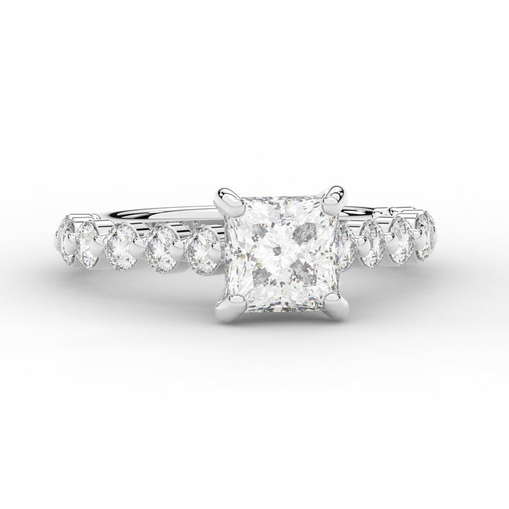 3.90CT.TW PRINCESS LAB DIAMOND ENGAGEMENT RING - Nazarelle