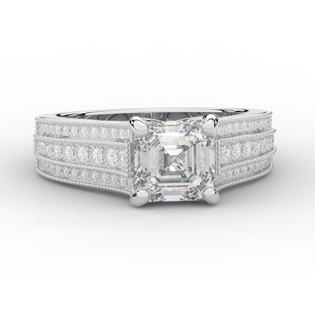 3.55CT.TW ASSCHER LAB DIAMOND ENGAGEMENT RING - Nazarelle