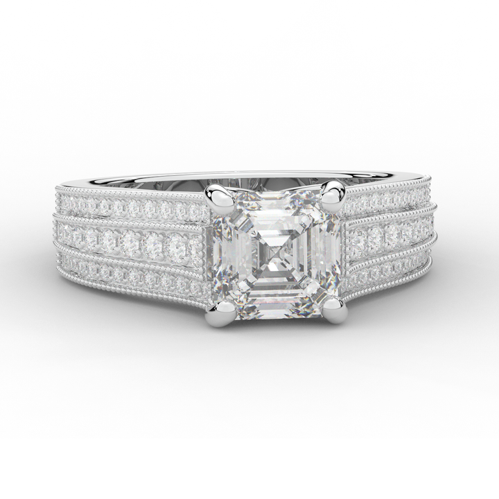 3.55CT.TW ASSCHER LAB DIAMOND ENGAGEMENT RING - Nazarelle