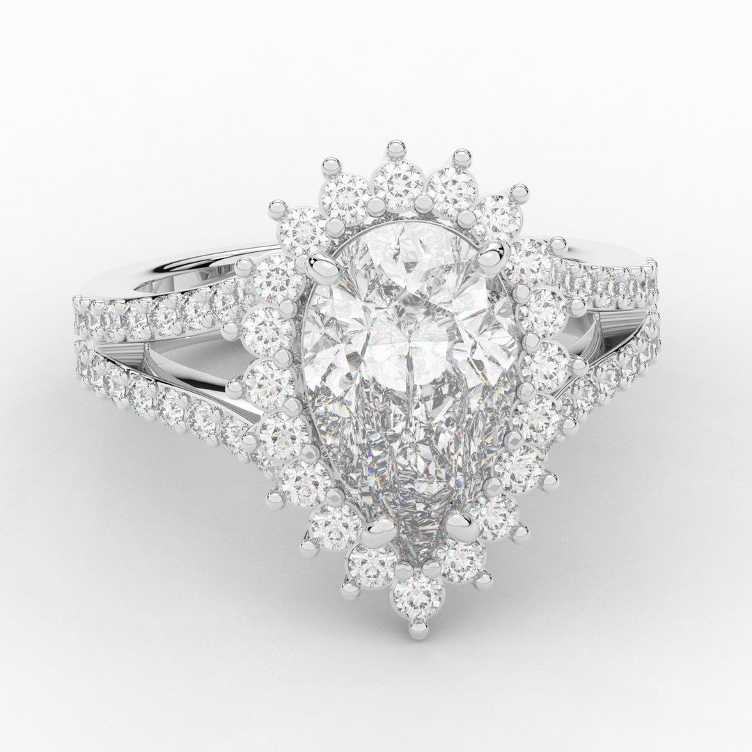3.60CT.TW ROUND LAB DIAMOND ENGAGEMENT RING - Nazarelle