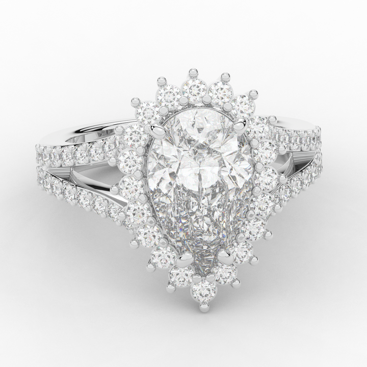 3.60CT.TW ROUND LAB DIAMOND ENGAGEMENT RING - Nazarelle
