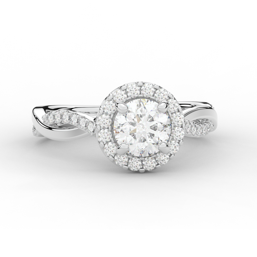 1.30CT.TW ROUND LAB DIAMOND ENGAGEMENT RING - Nazarelle