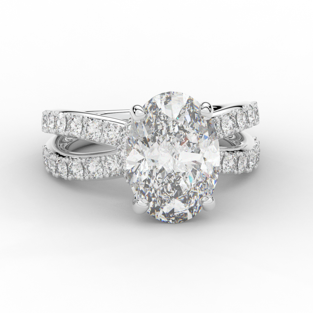 6.25CT.TW OVAL LAB DIAMOND ENGAGEMENT RING - Nazarelle
