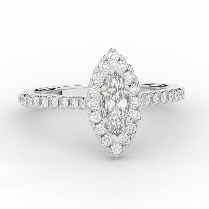 0.80CT.TW MARQUISE LAB DIAMOND HALO ENGAGEMENT RING - Nazarelle