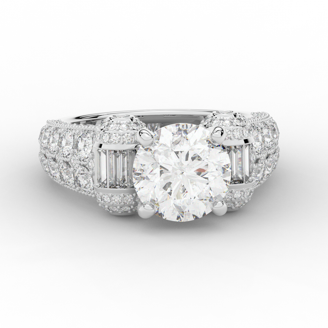4.75CT.TW ROUND LAB DIAMOND ENGAGEMENT RING - Nazarelle