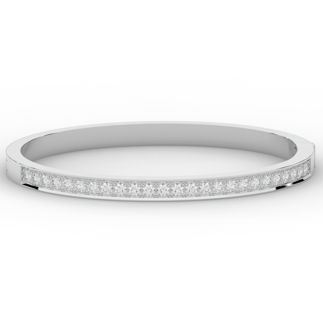1.25CT.TW ROUND LAB DIAMOND BANGLE - Nazarelle