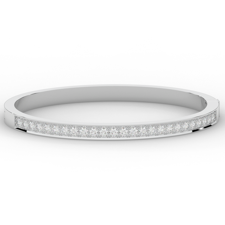 1.25CT.TW ROUND LAB DIAMOND BANGLE - Nazarelle