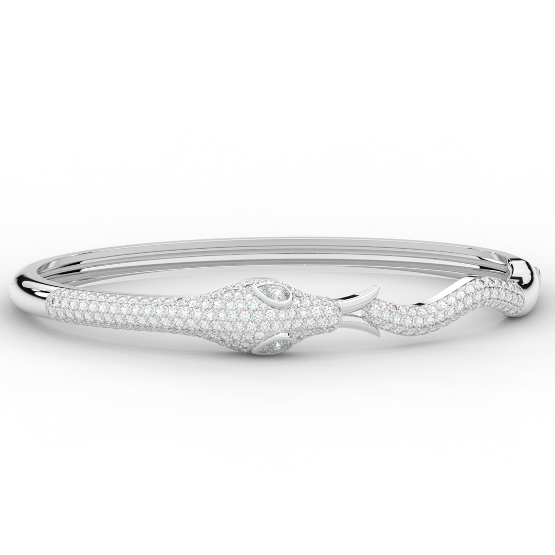 2.00CT.TW ROUND AND PEAR LAB DIAMOND SNAKE BANGLE - Nazarelle