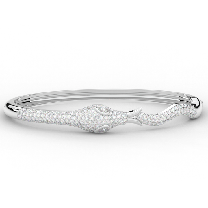2.00CT.TW ROUND AND PEAR LAB DIAMOND SNAKE BANGLE - Nazarelle