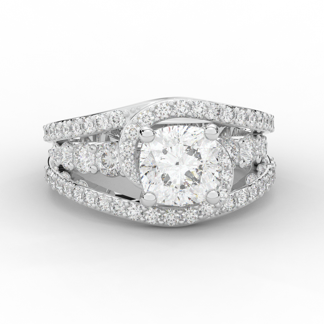 3.30CT.TW CUSHION LAB DIAMOND ENGAGEMENT RING - Nazarelle
