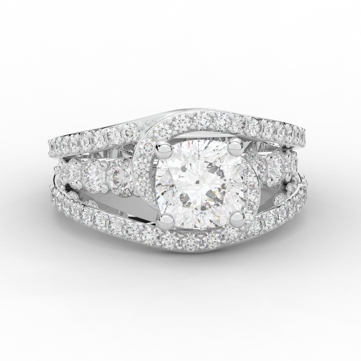 3.30CT.TW CUSHION LAB DIAMOND ENGAGEMENT RING - Nazarelle