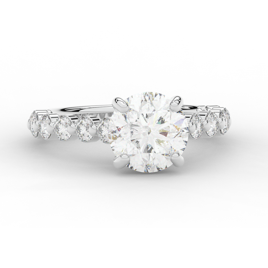 3.90CT.TW ROUND LAB DIAMOND ENGAGEMENT RING - Nazarelle