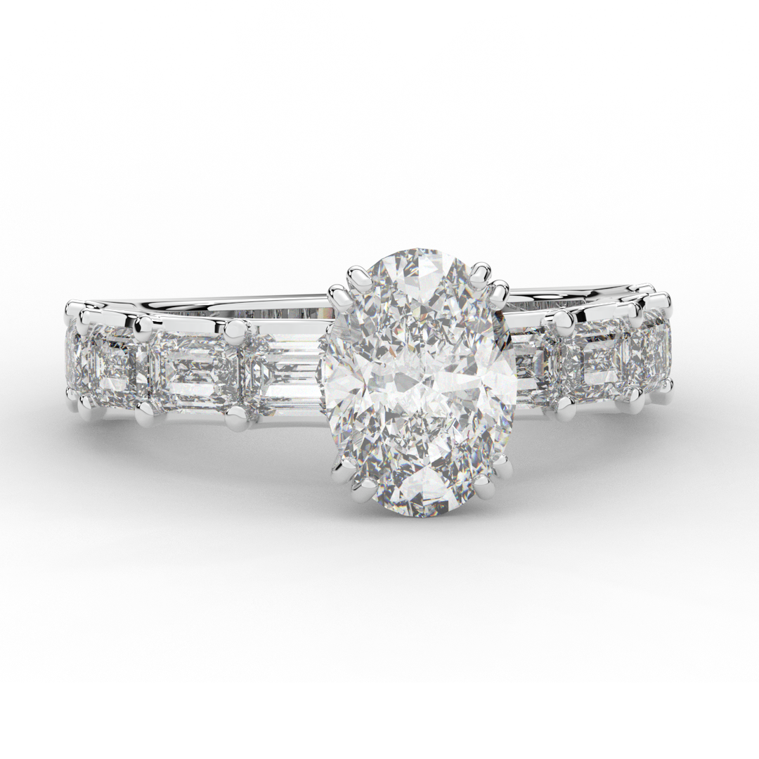 3.75CT.TW OVAL LAB DIAMOND SOLITAIRE ENGAGEMENT RING - Nazarelle