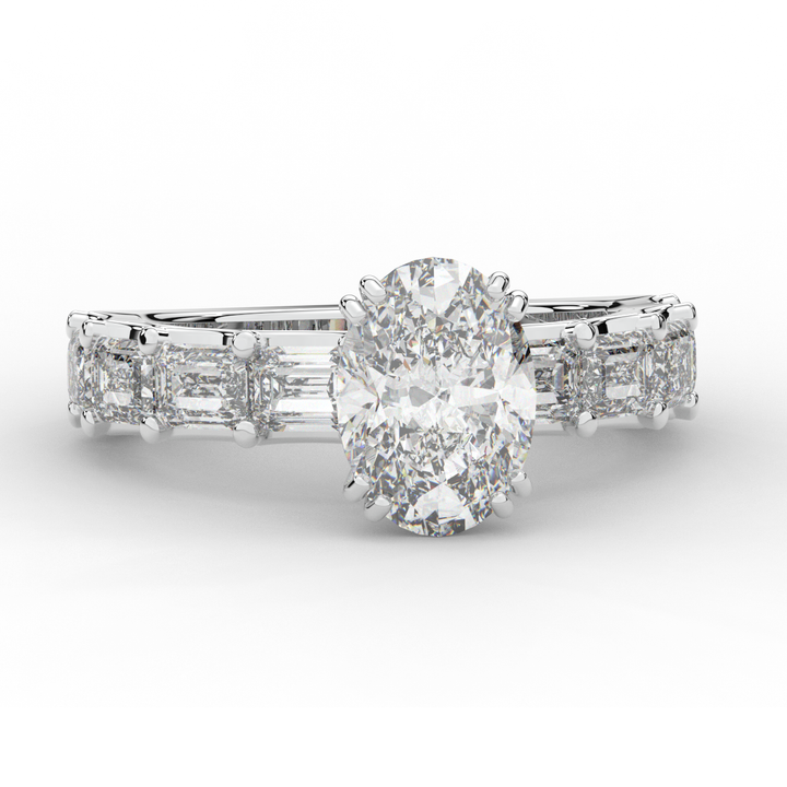 3.75CT.TW OVAL LAB DIAMOND SOLITAIRE ENGAGEMENT RING - Nazarelle