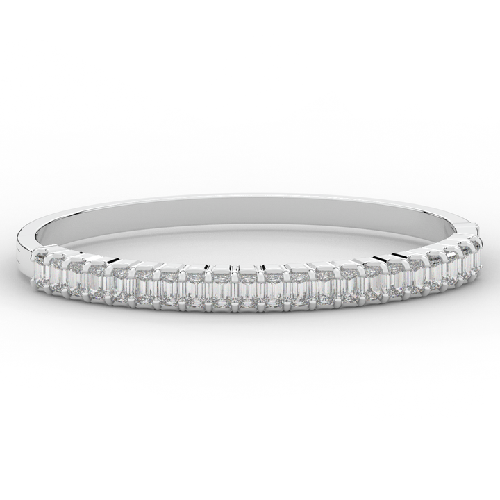 6.50CT.TW EMERALD CUT LAB DIAMOND BANGLE - Nazarelle