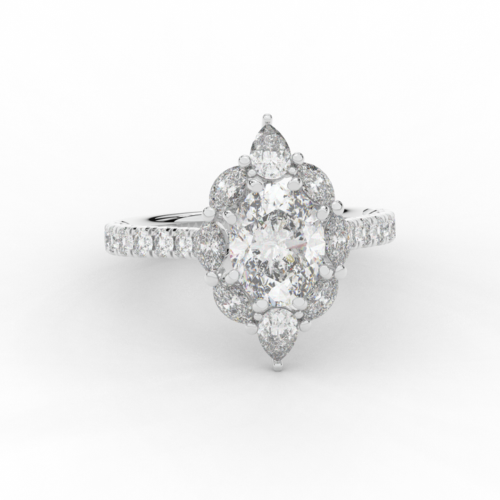 2.75CT.TW OVAL LAB DIAMOND HALO ENGAGEMENT RING - Nazarelle