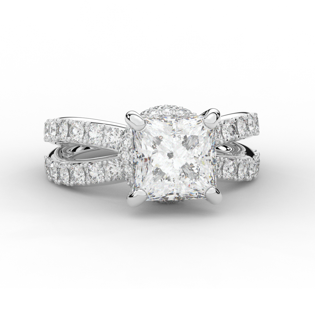 5.25CT.TW PRINCESS LAB DIAMOND ENGAGEMENT RING - Nazarelle
