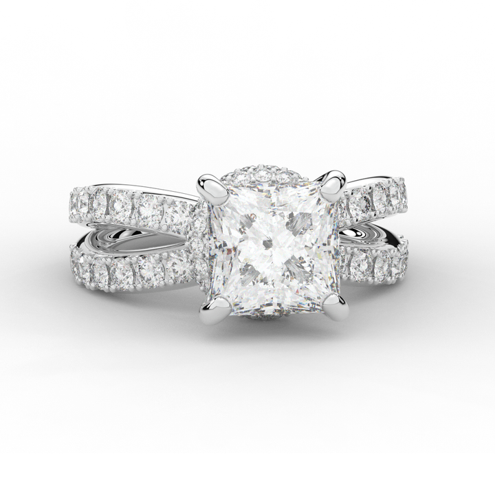 5.25CT.TW PRINCESS LAB DIAMOND ENGAGEMENT RING - Nazarelle