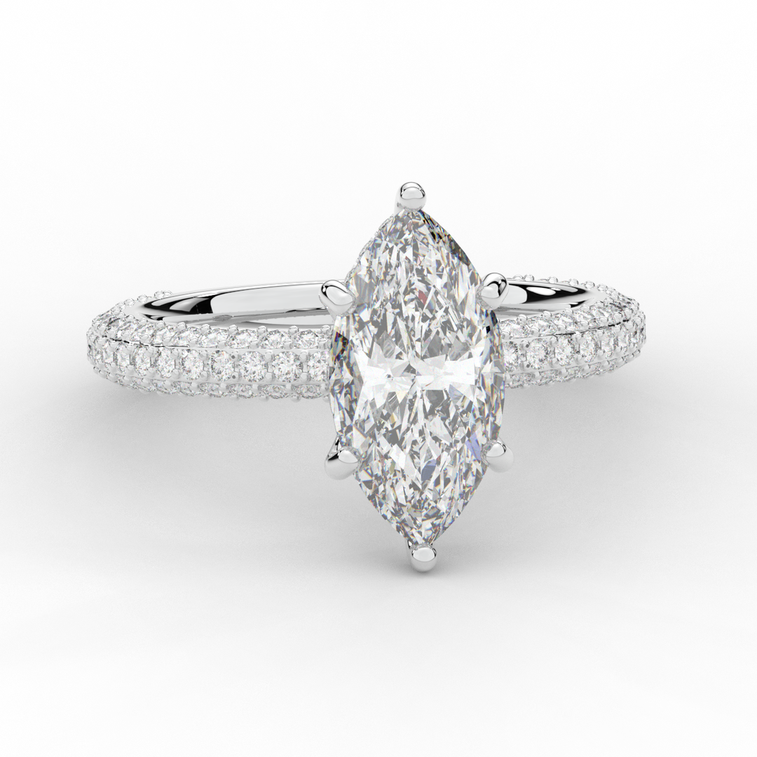 2.60CT.TW MARQUISE LAB DIAMOND ENGAGEMENT RING - Nazarelle