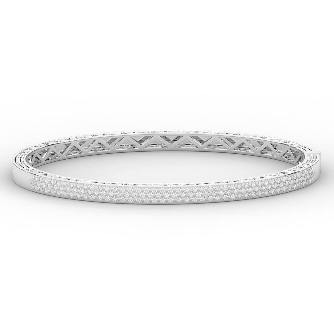 0.75CT.TW 3 ROW ROUND LAB DIAMOND  BANGLE - Nazarelle