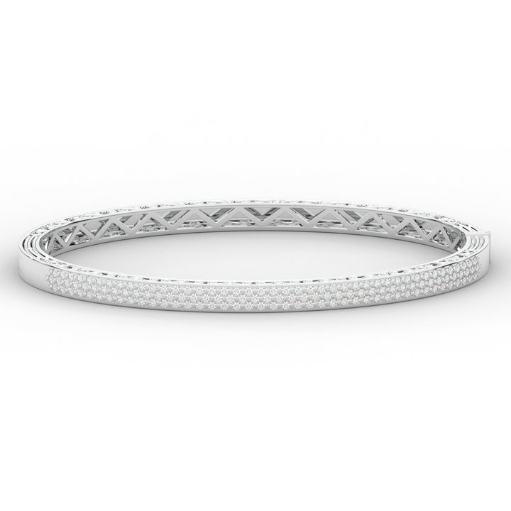 0.75CT.TW 3 ROW ROUND LAB DIAMOND  BANGLE - Nazarelle