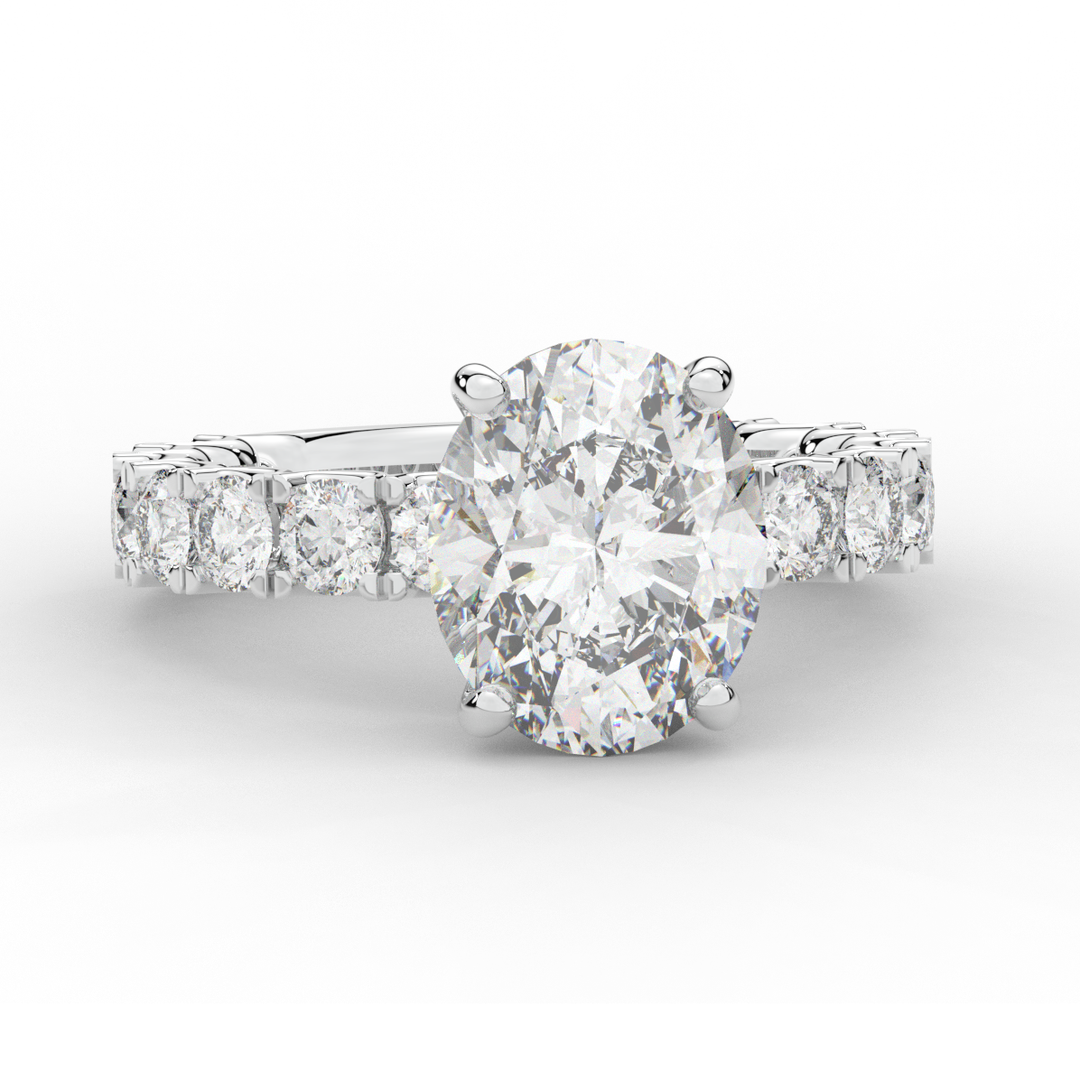 4.35CT.TW OVAL LAB DIAMOND ENGAGEMENT RING - Nazarelle