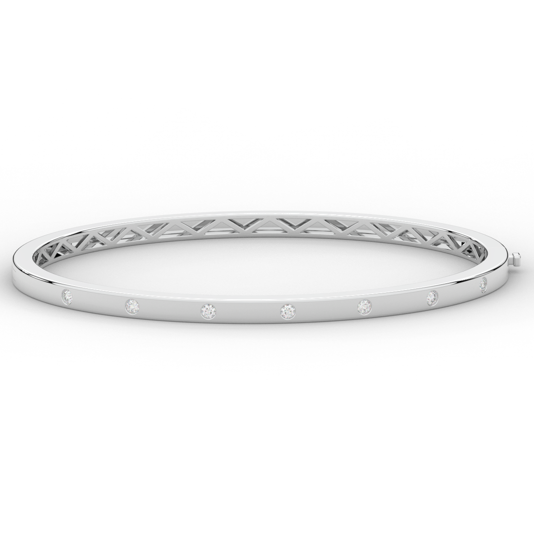 0.15CT.TW ROUND LAB BEZEL SET DIAMOND BANGLE - Nazarelle