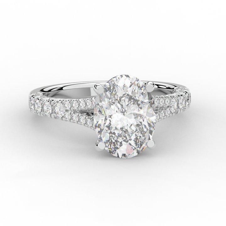 3.45CT.TW OVAL LAB DIAMOND ENGAGEMENT RING - Nazarelle