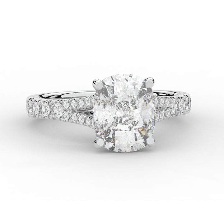 3.45CT.TW CUSHION LAB DIAMOND ENGAGEMENT RING - Nazarelle