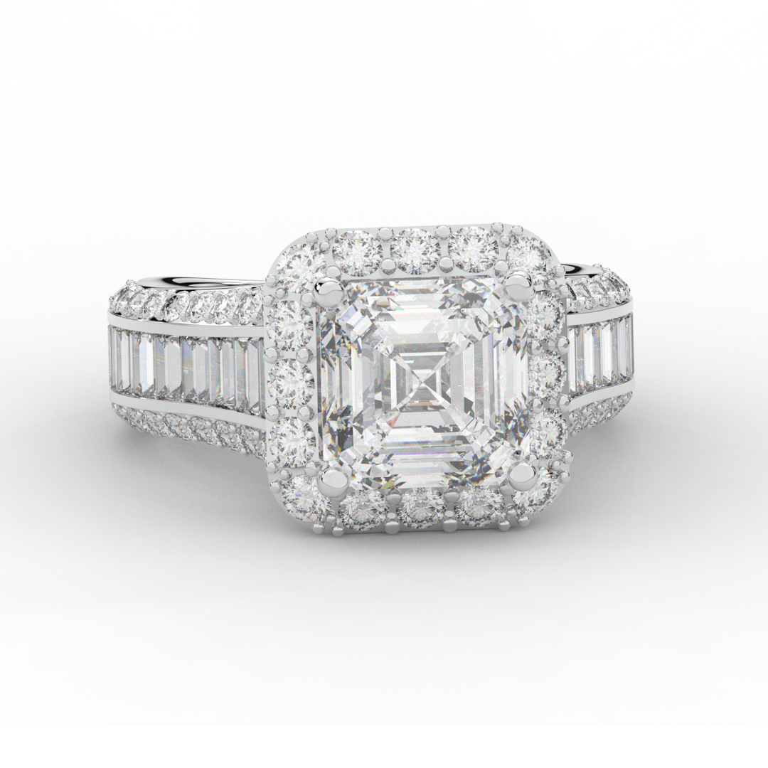 6.10CT.TW ASCHER LAB DIAMOND HALO ENGAGEMENT RING - Nazarelle