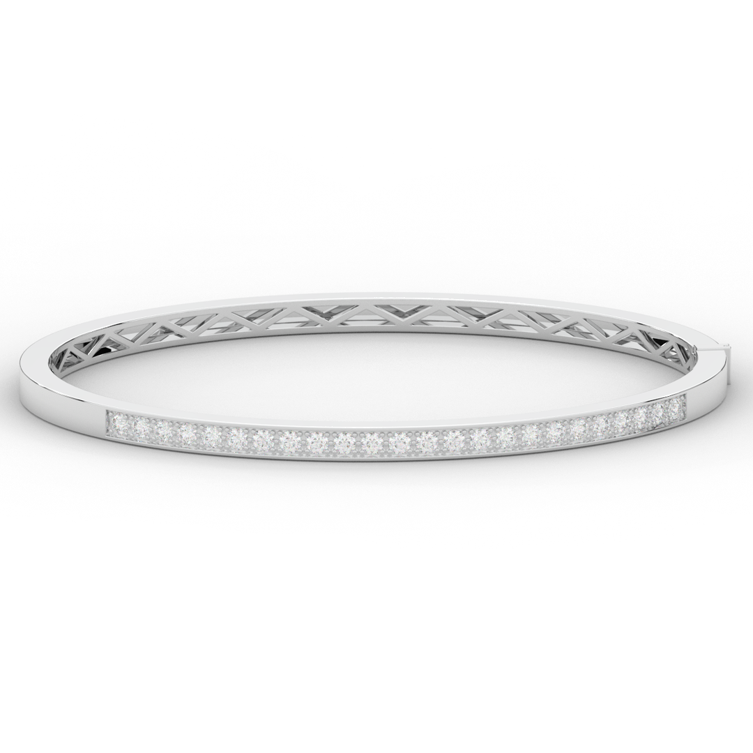 0.90CT.TW ROUND LAB DIAMOND BANGLE - Nazarelle