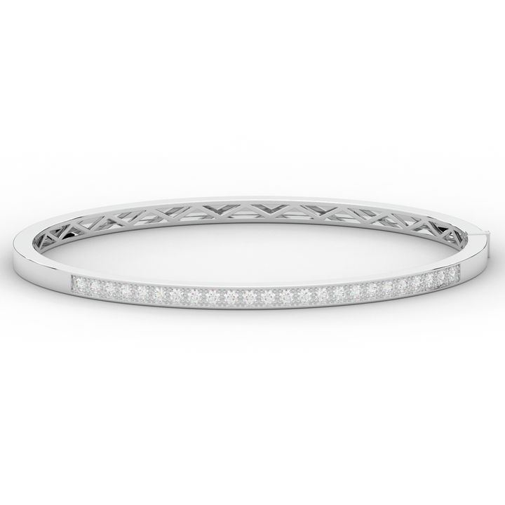 0.90CT.TW ROUND LAB DIAMOND BANGLE - Nazarelle