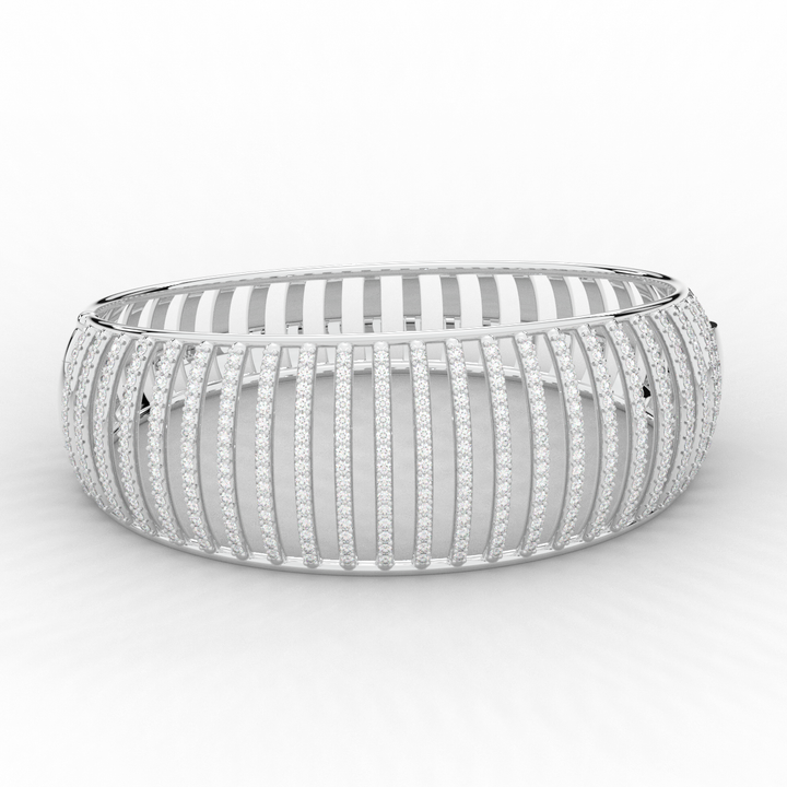 4.00CT.TW ROUND LAB DIAMOND BANGLE - Nazarelle