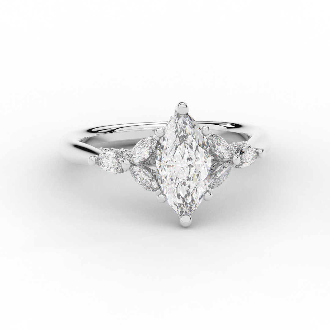 1.50CT.TW MARQUISE LAB DIAMOND ENGAGEMENT RING - Nazarelle