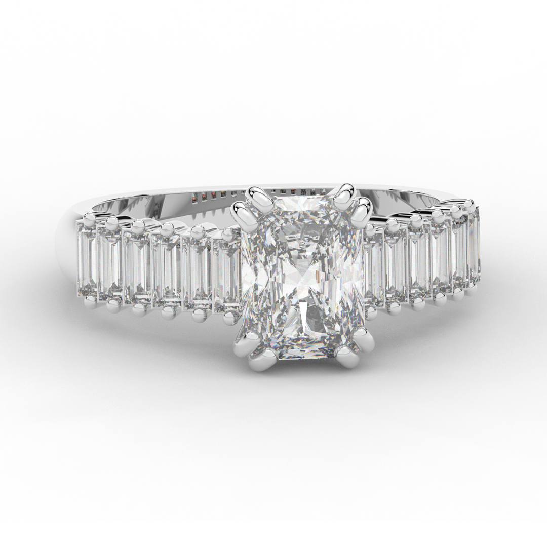2.60CT.TW RADIANT LAB DIAMOND ENGAGEMENT RING - Nazarelle