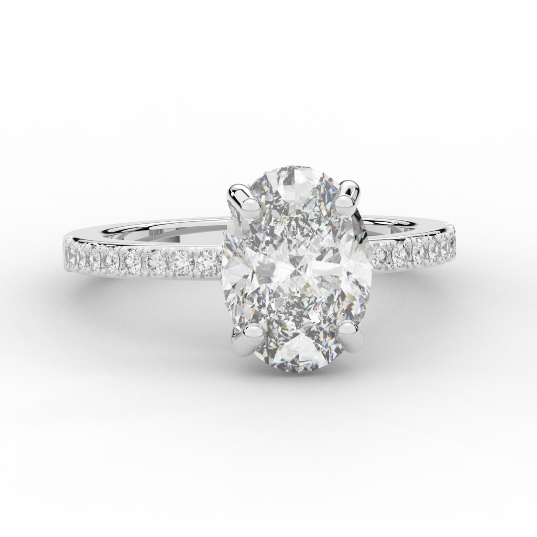 2.70CT.TW OVAL LAB DIAMOND SOLITAIRE ENGAGEMENT RING - Nazarelle